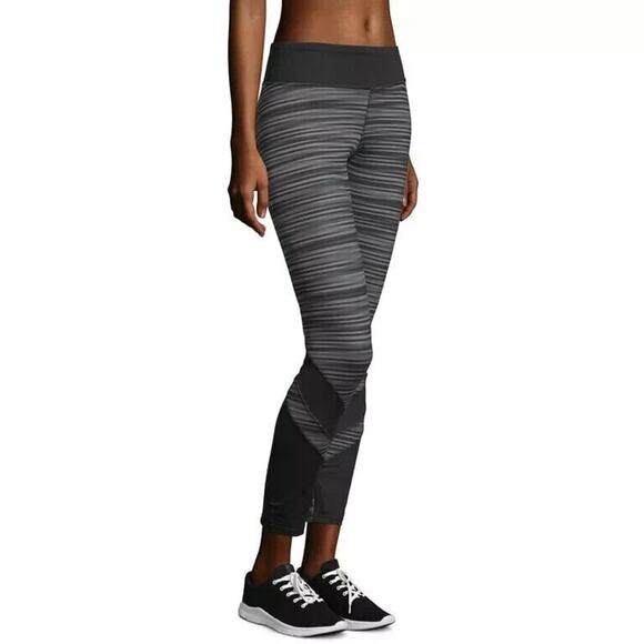 Hanes Sport Active Gear Athletic Leggings Sz XXL 2XL Gray Black Full Length NEW - Picture 3 of 10